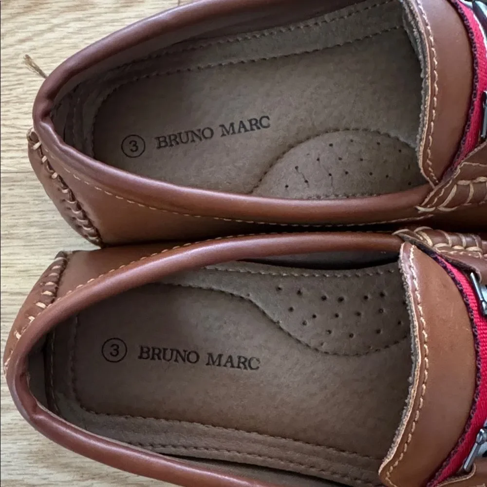 Bruno Marc Kids Brown Loafers Size 3 Dress Shoes Church Holiday Designer Look